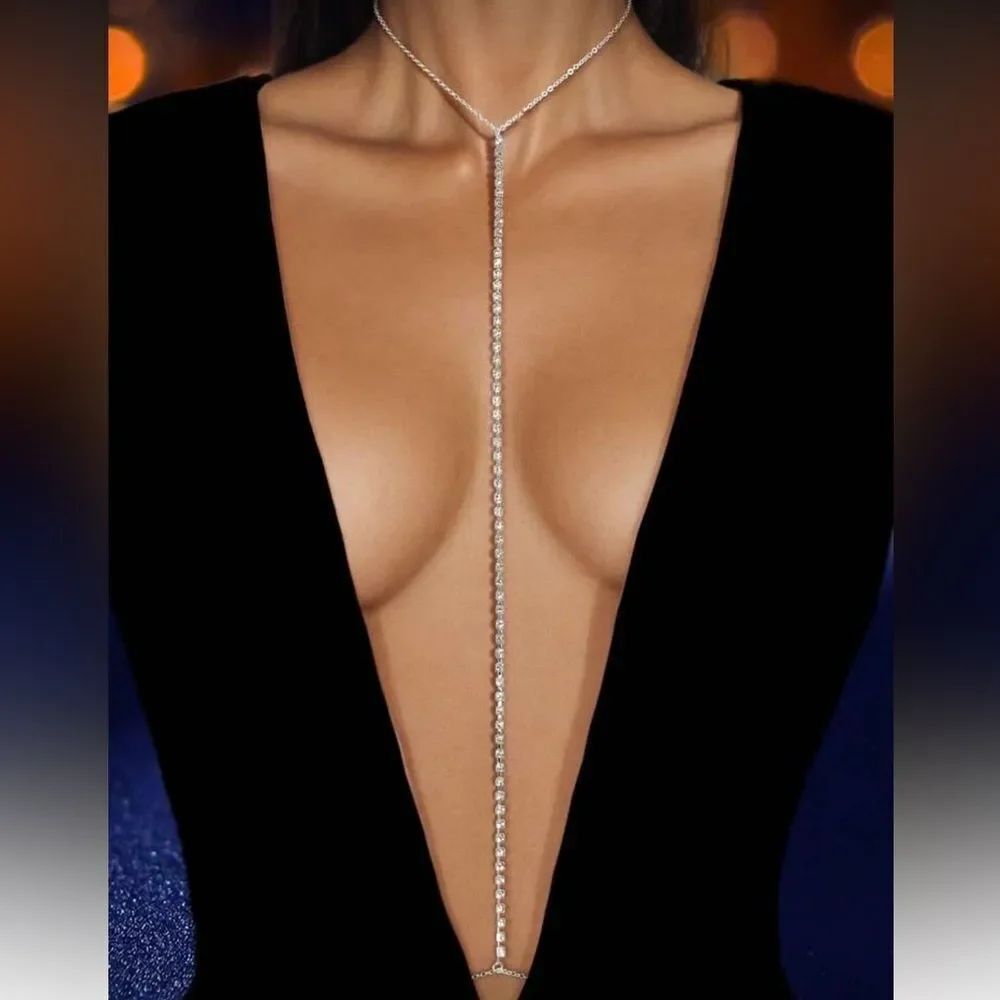 Elegant Silver bodychain Necklace R223